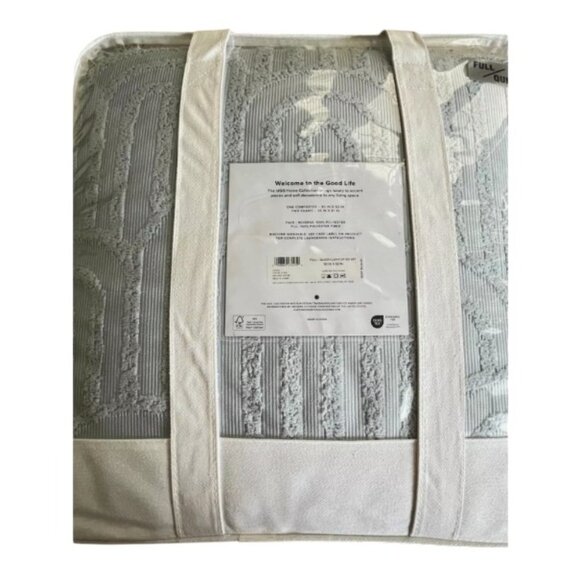 UGG Cinnia Full/Queen Comforter 3-Pc Set Textured Retro Clamshell Spa Blue NWT - Picture 3 of 8